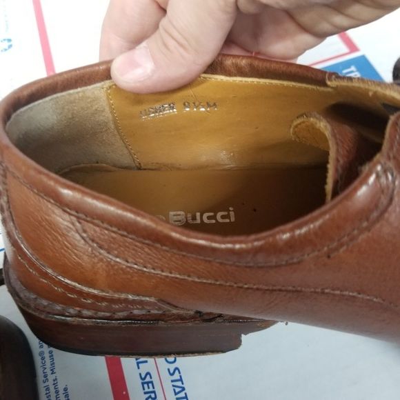 Bacco Bucci Usher 9.5 mens square toe brown shoes